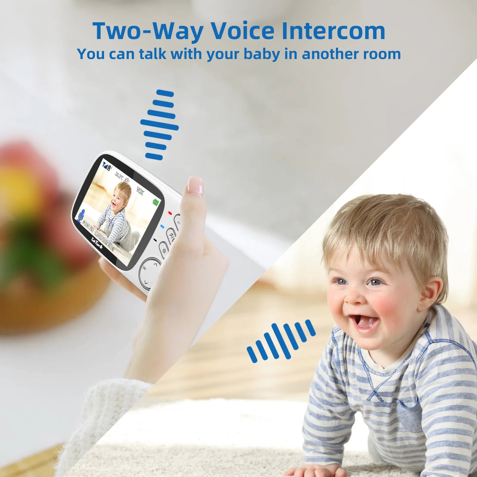 3.2 Inch Video Baby Monitor 2.4G Wireless with Auto Night Vision Twoway Intercom Surveillance Security Camera Babysitter