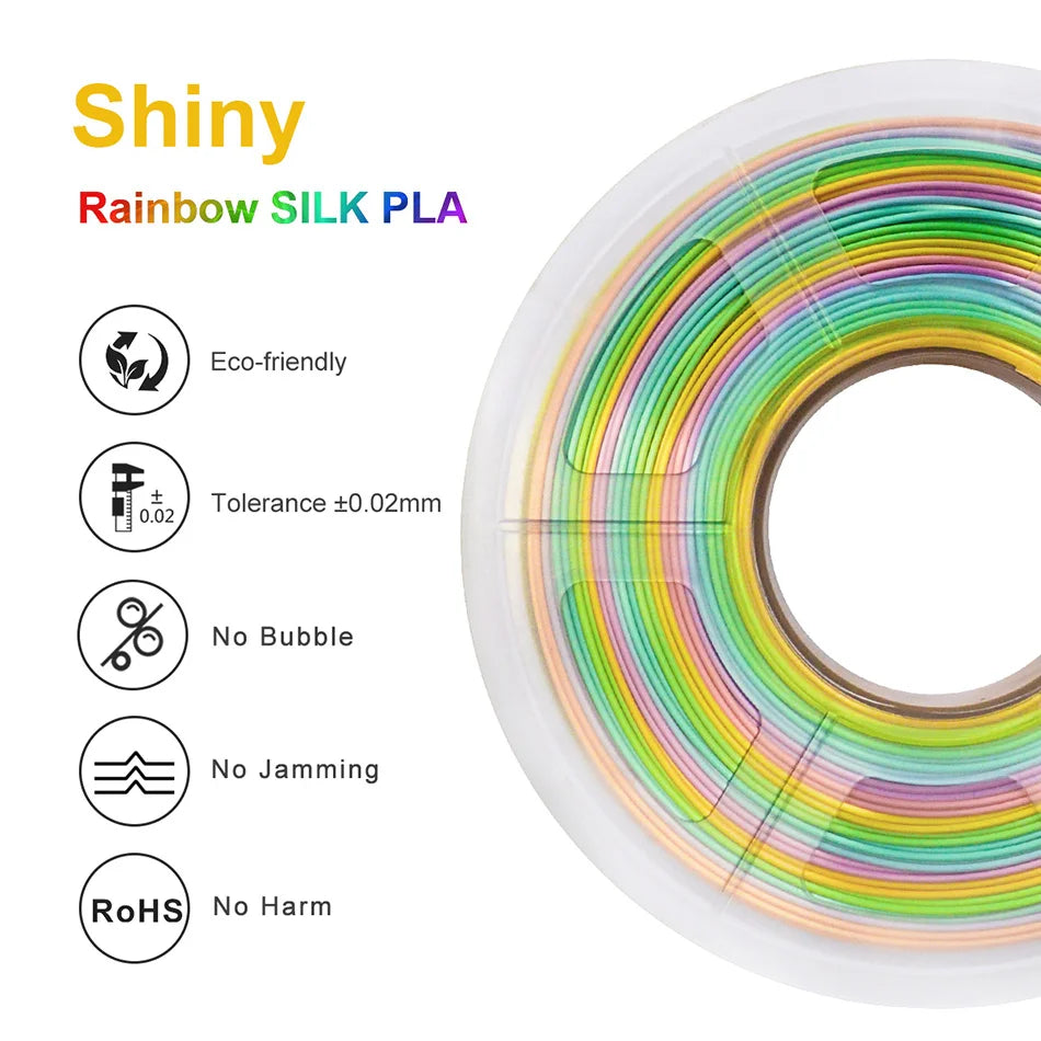 SILK PLA 3D Filament 1.75MM 1KG Close to SILK Texture Effect No Bubble Eco-Friendly Biodegradable Odorless Low Shrinkage