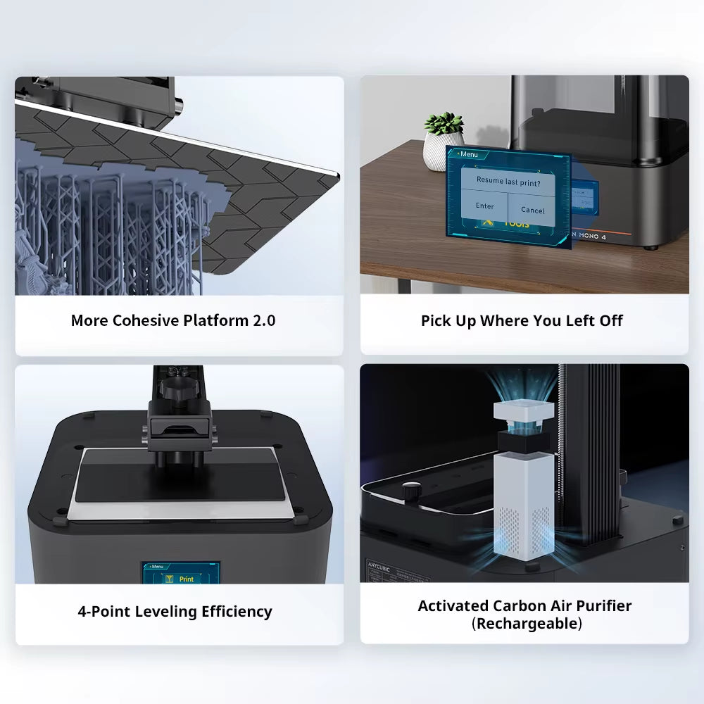 Photon Mono 4 AE Version LCD UV Resin 3D Printer High-Speed 3D Printing 7" 10K High-Definition Screen 153×87×165Mm