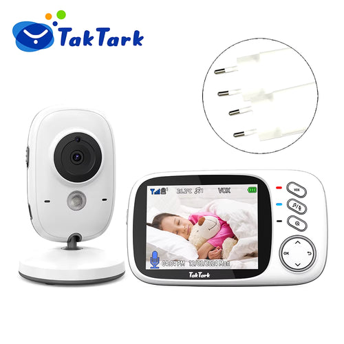 3.2 Inch Video Baby Monitor 2.4G Wireless with Auto Night Vision Twoway Intercom Surveillance Security Camera Babysitter
