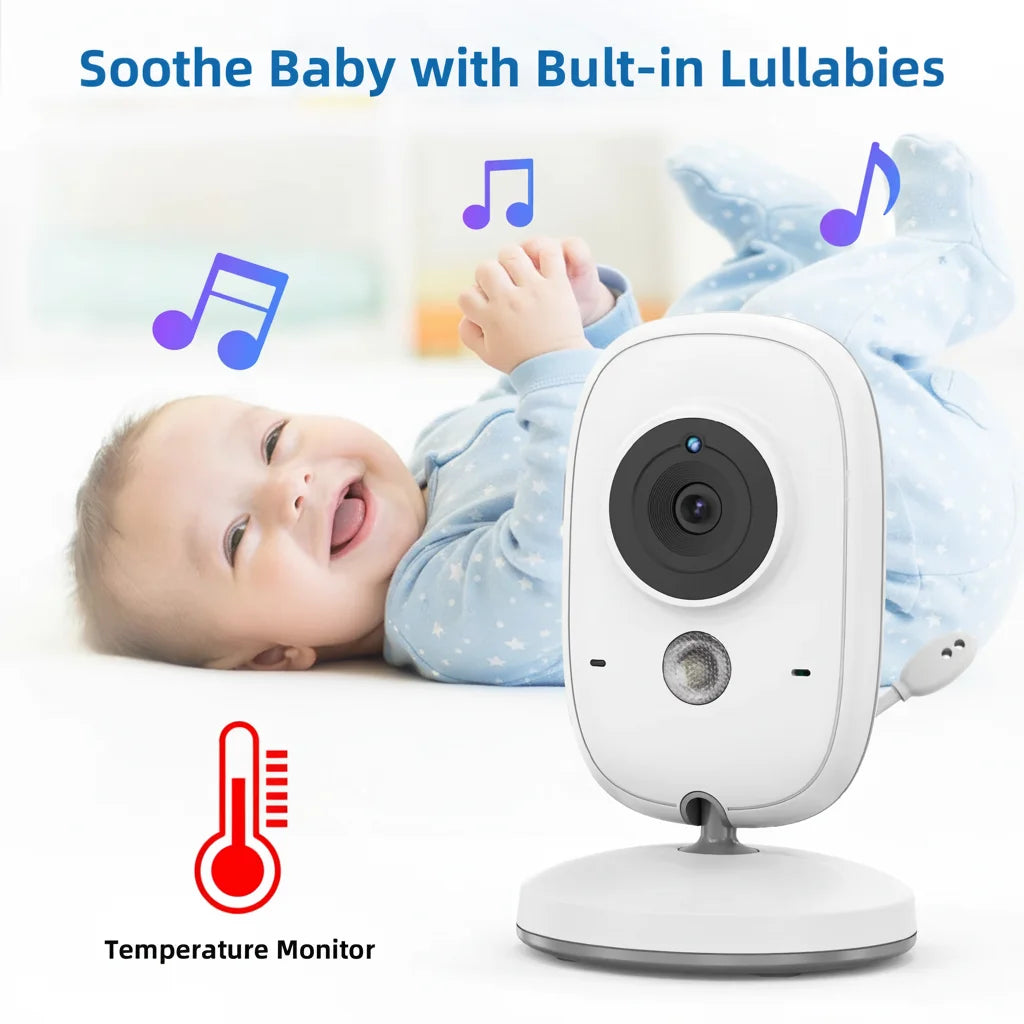 3.2 Inch Video Baby Monitor 2.4G Wireless with Auto Night Vision Twoway Intercom Surveillance Security Camera Babysitter