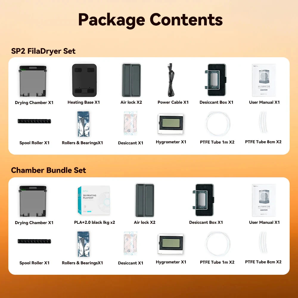 Official Filadryer SP2, 2-In-1 Filament Dryer Combine with Storage Box, up to 70℃(158°F) Drying and Seamless Storage