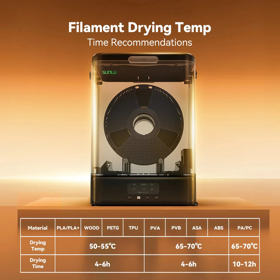 Official Filadryer SP2, 2-In-1 Filament Dryer Combine with Storage Box, up to 70℃(158°F) Drying and Seamless Storage