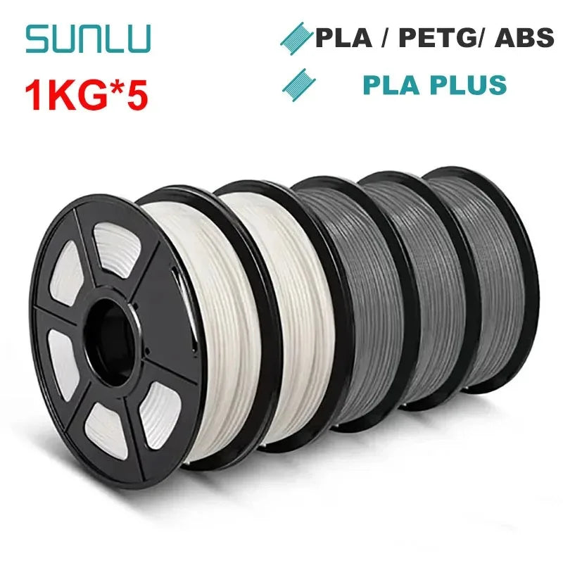 5KG 3D Filament PLA/PLA PLUS/PETG/ABS Filamnet 1.75Mm 5Roll 1KG Neatly Wound 3D Printer Filament for 3D Printer