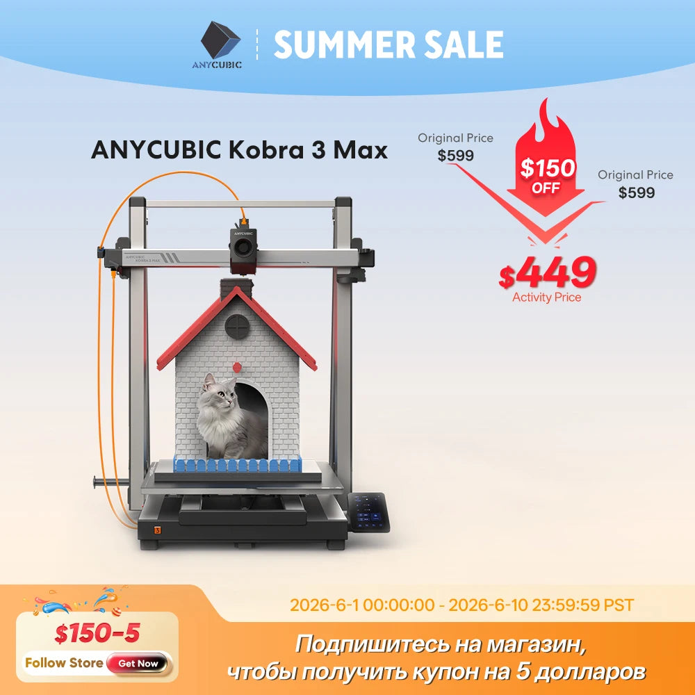 Kobra 3 Max 3D Printer with up to 600Mm/S Print Speed Massive Build Volume 500*420*420Mm Smart APP Control 3D Printer